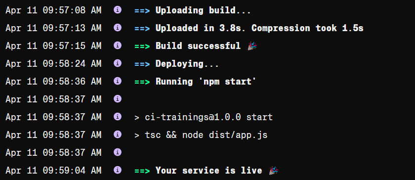 Render.com deployment log