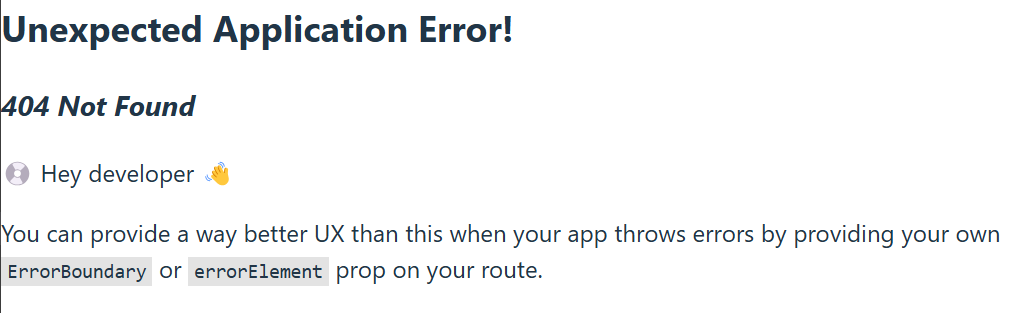 React Router error
